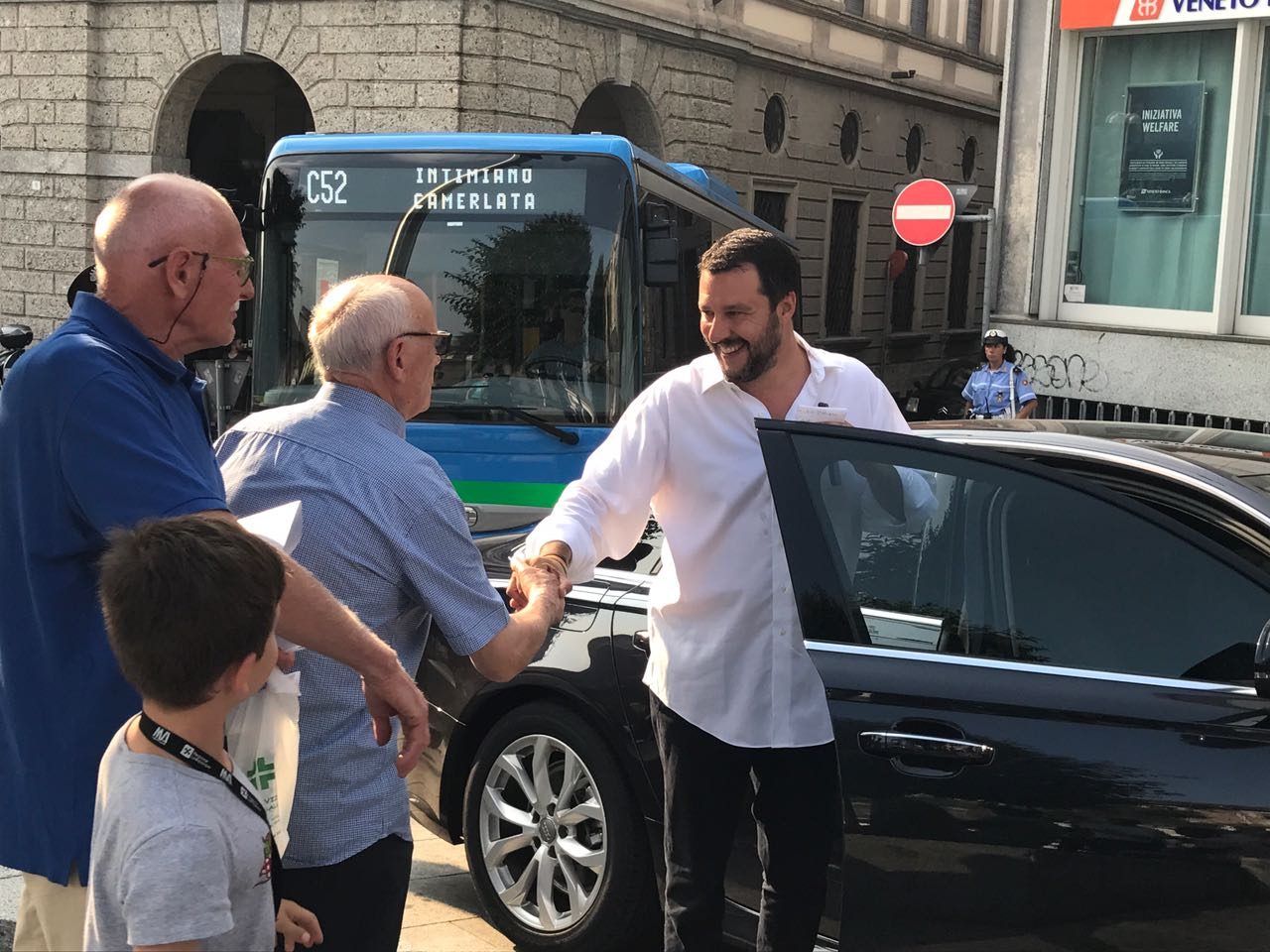 Salvini a Cantù per sostenere Arosio al ballottaggio