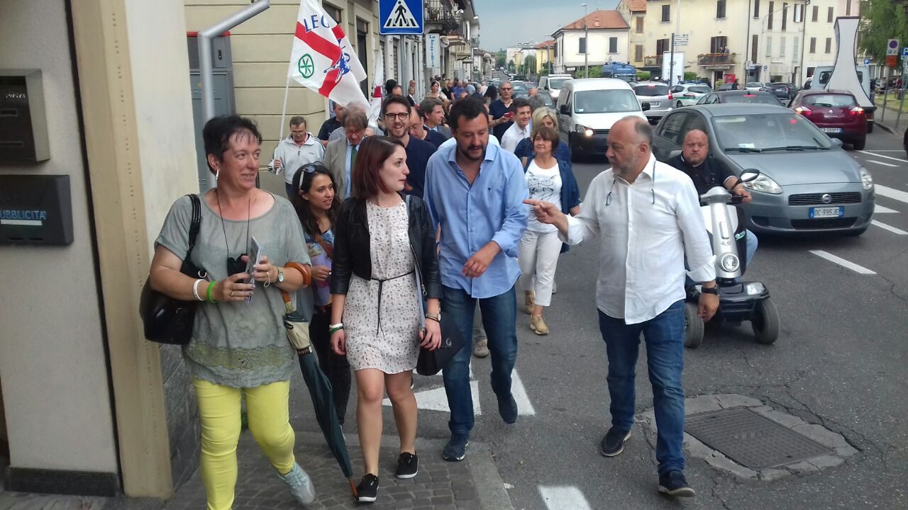 Matteo Salvini a Cantù per sostenere la candidatura di Arosio