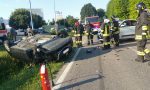 Incidente a Vertemate: un'auto ribaltata. FOTO