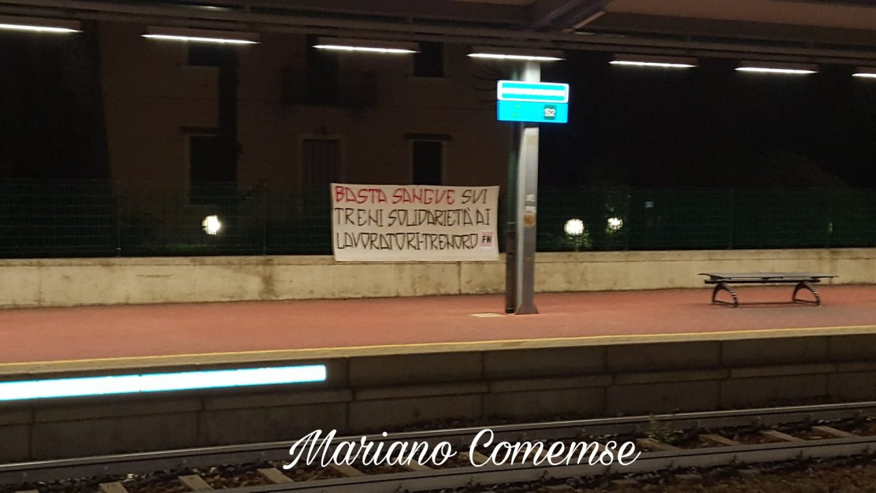 Blitz di Forza Nuova in stazione a Mariano