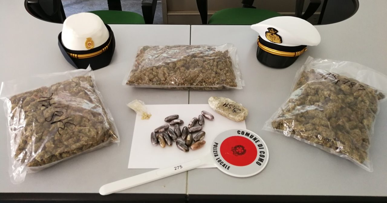 Droga a Como: maxi blitz della Polizia locale, arrestato un 21enne. FOTO