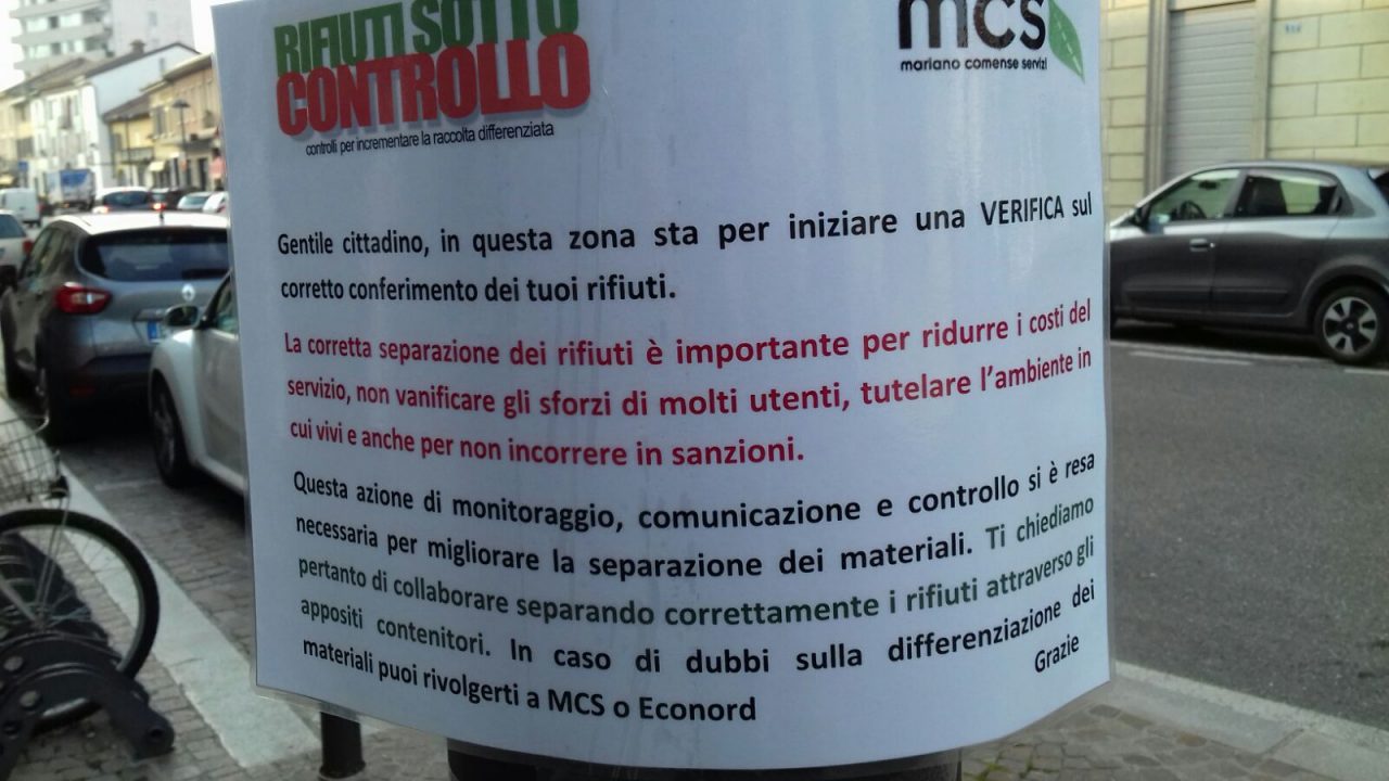 Mariano Comense: rifiuti sotto controllo