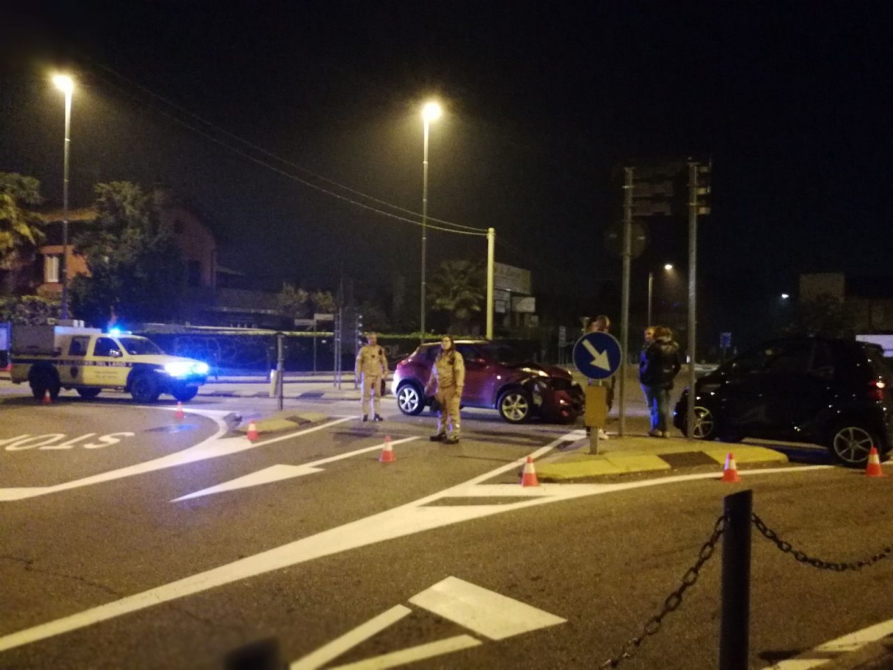 Incidente a Luisago alla rotonda sulla ss35