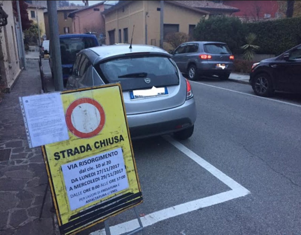 Transito vietato in via Risorgimento
