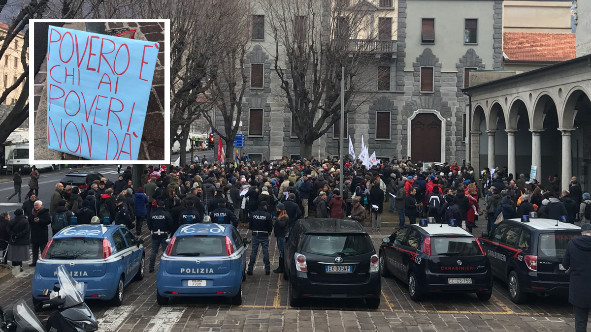 Clochard Como un bivacco solidale “contro chi affama i poveri” VIDEO