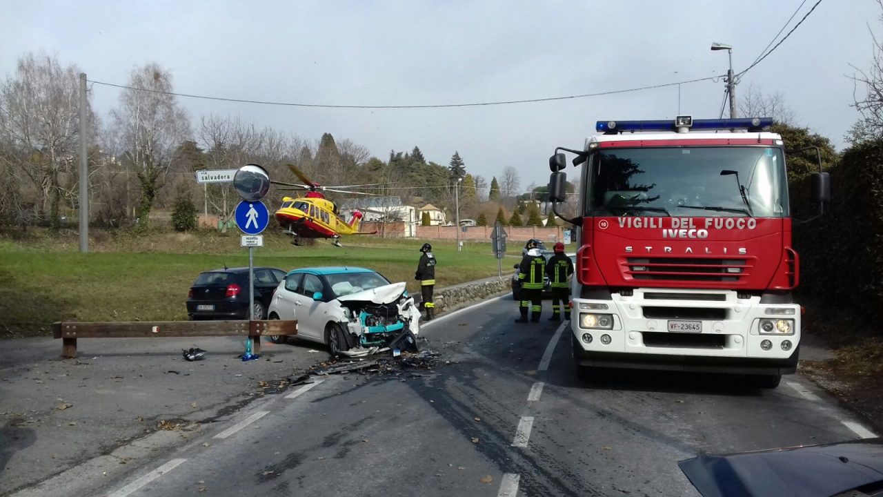 Incidente stradale elisoccorso a Capiago FOTO