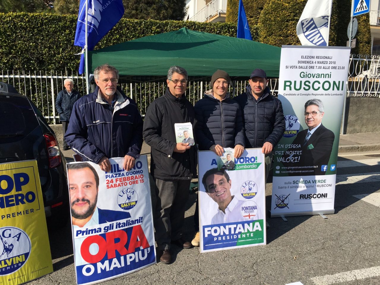 Rusconi contro Livio duello elettorale tra frutta, verdura e polli allo spiedo
