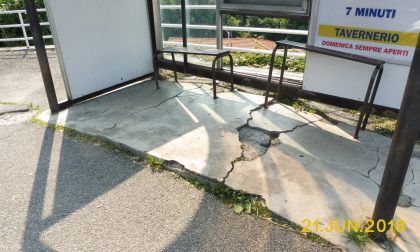 Lavori alla fermata del bus di via Napoleona