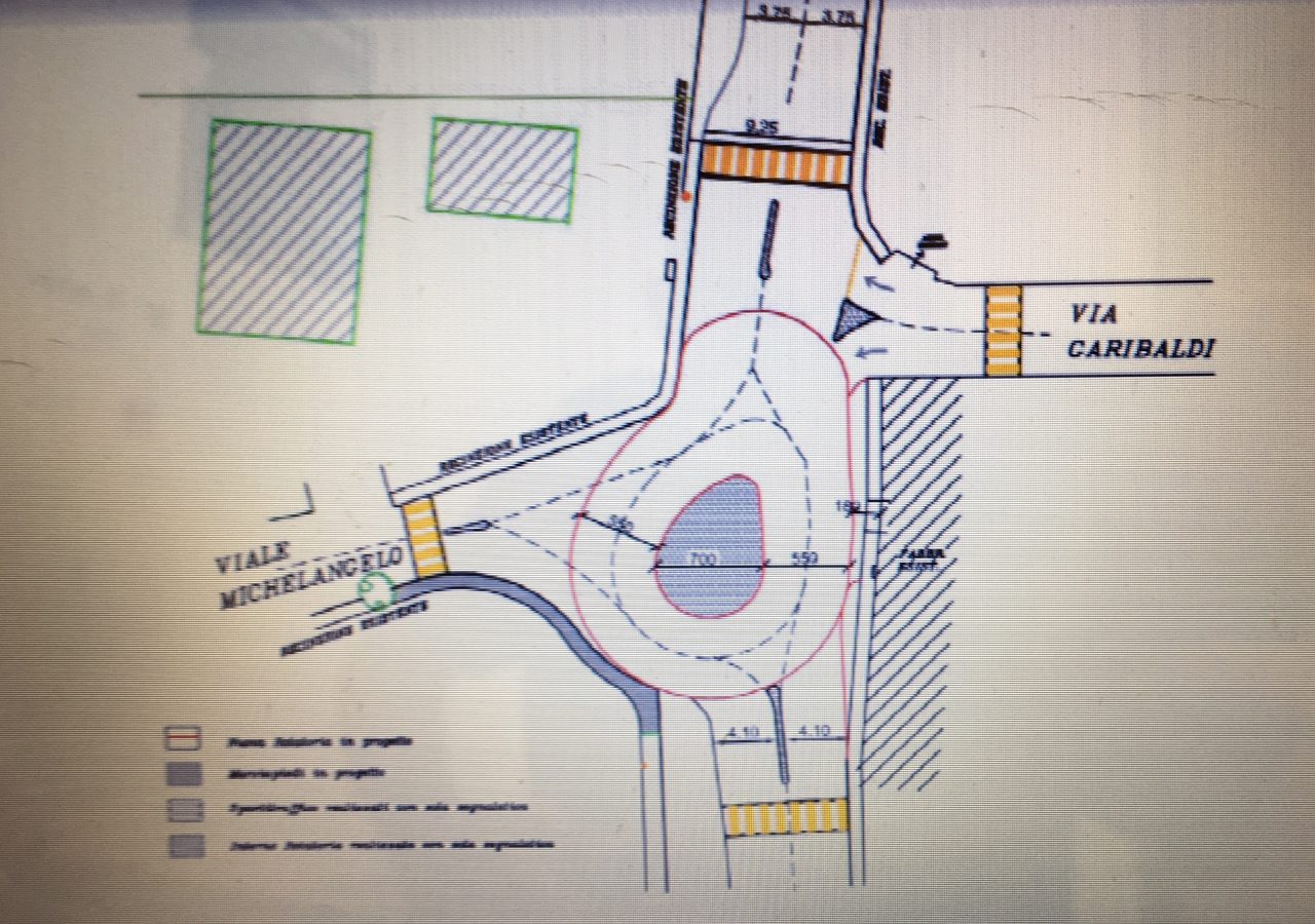 Cantiere per la nuova rotatoria in via Tarchini