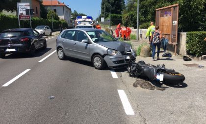 Motociclista ferito nello scontro tra moto e auto FOTO