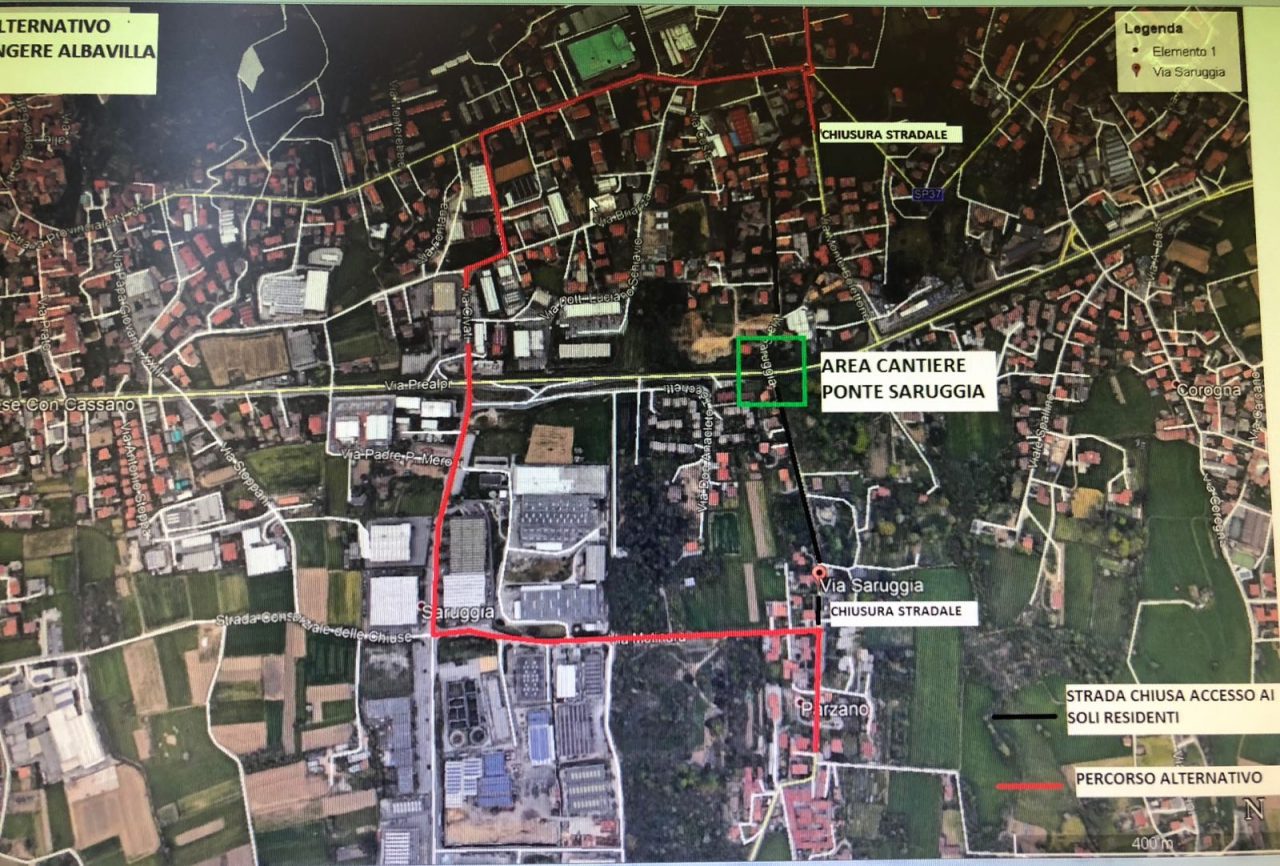 Ponte di Saruggia partono oggi i lavori ad Albavilla
