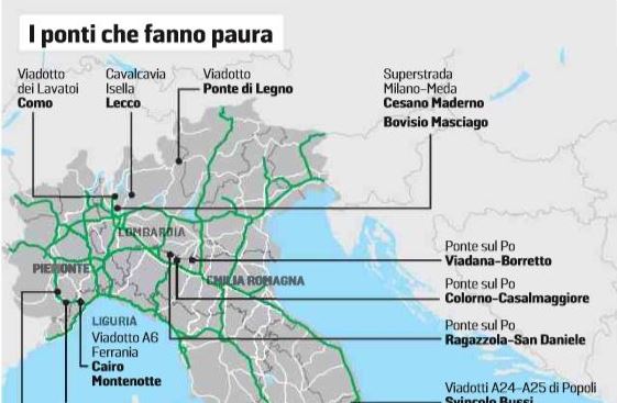 Viadotto dei Lavatoi di Como tra i ponti a rischio in Italia. I PONTI CHE FANNO PAURA IN LOMBARDIA