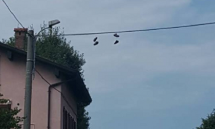 A Cadorago la città invasa dalle scarpe volanti
