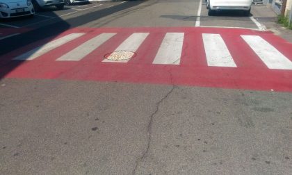 Nuova segnaletica orizzontale a Lurate Caccivio