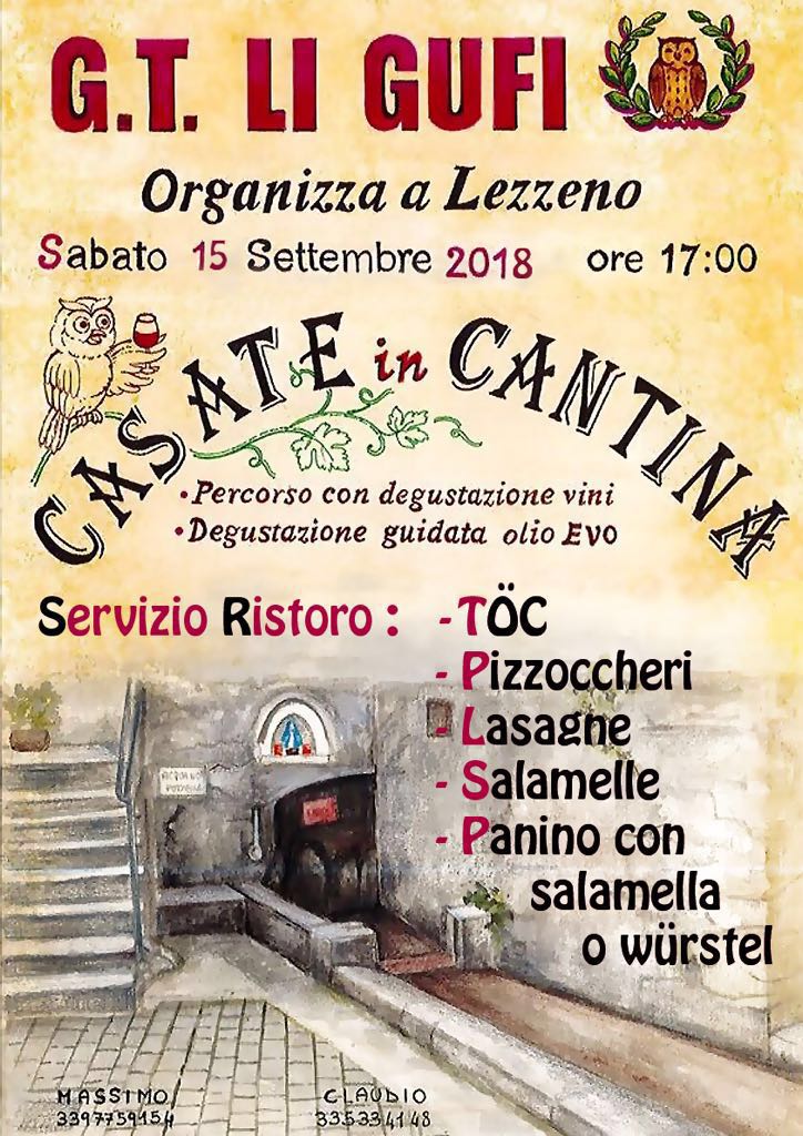 Lezzeno, torna Casate in Cantina: degustazione vini