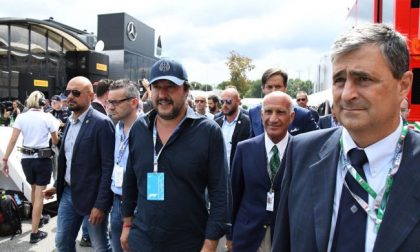 Matteo Salvini in Autodromo a Monza per tifare Ferrari FOTO