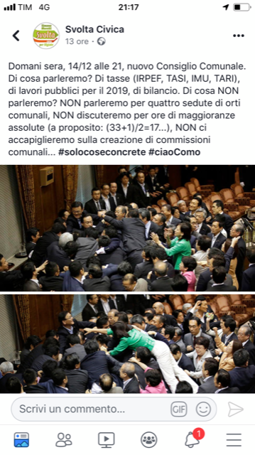 Galeotto fu il post della maggioranza: Olgiate irride il Consiglio comunale di Como e scoppia un caso politico