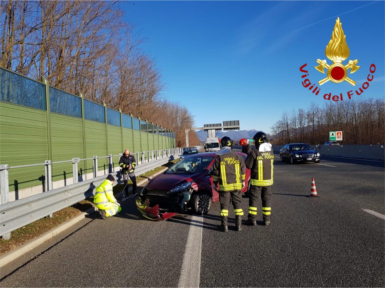 Incidente sulla A9 due persone coinvolte