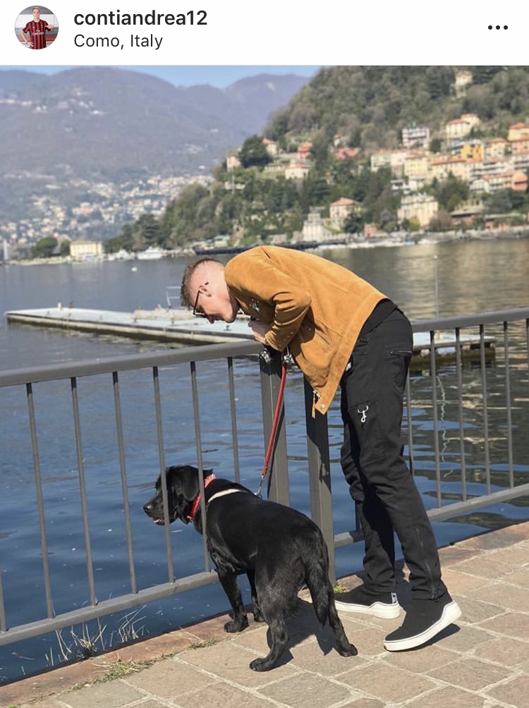 Conti del Milan a passeggio per Como