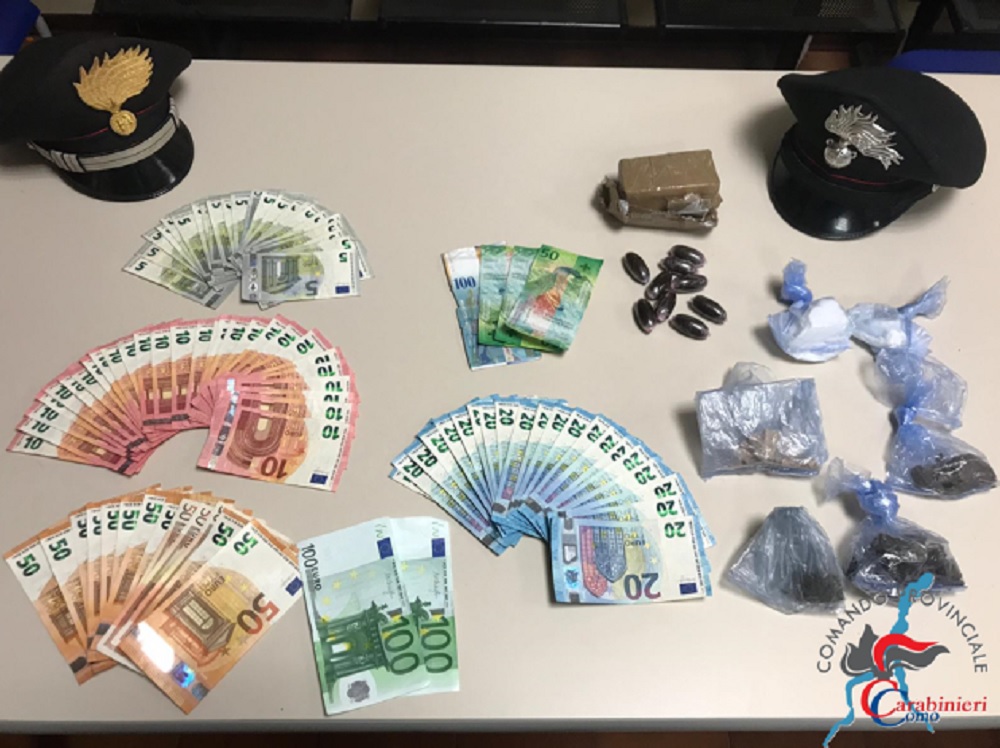 Smantellato bivacco a Concagno: trovati droga e contanti