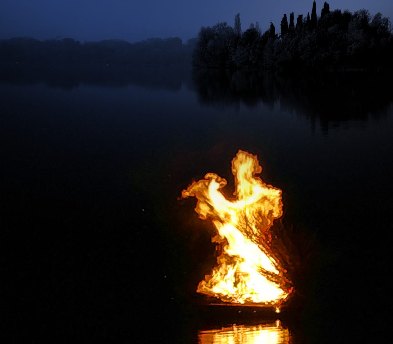 Falò sul lago a Pusiano per la festa del papà