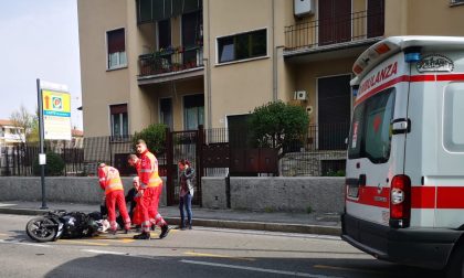 Incidente moto a Cantù questa mattina FOTO