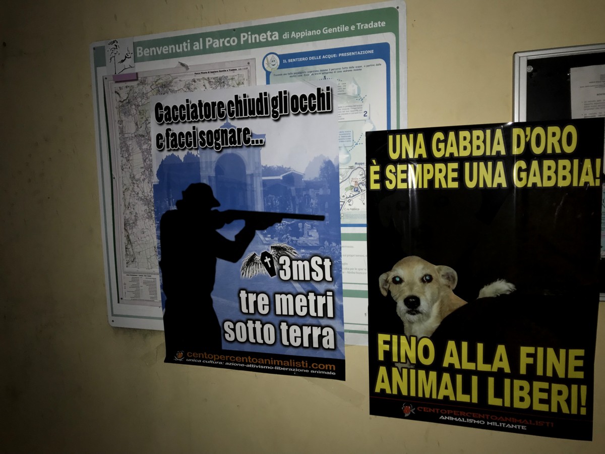 Animalisti in azione nella notte al Parco Pineta