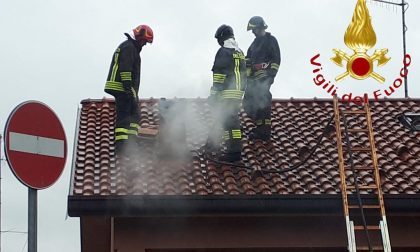 Incendio canna fumaria a Casnate con Bernate