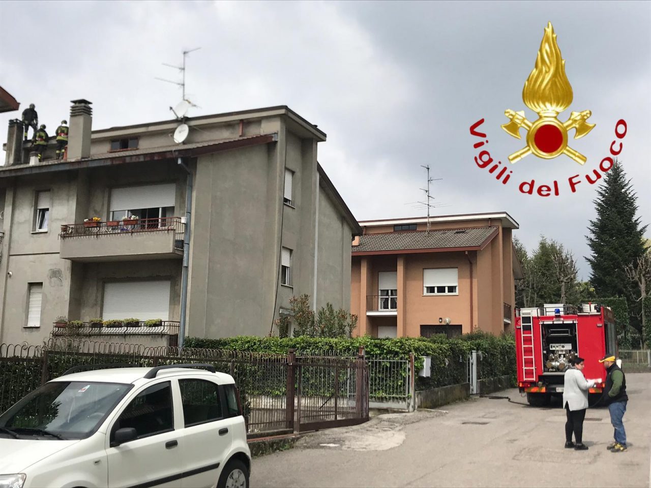 Incendio canna fummaria a Figino