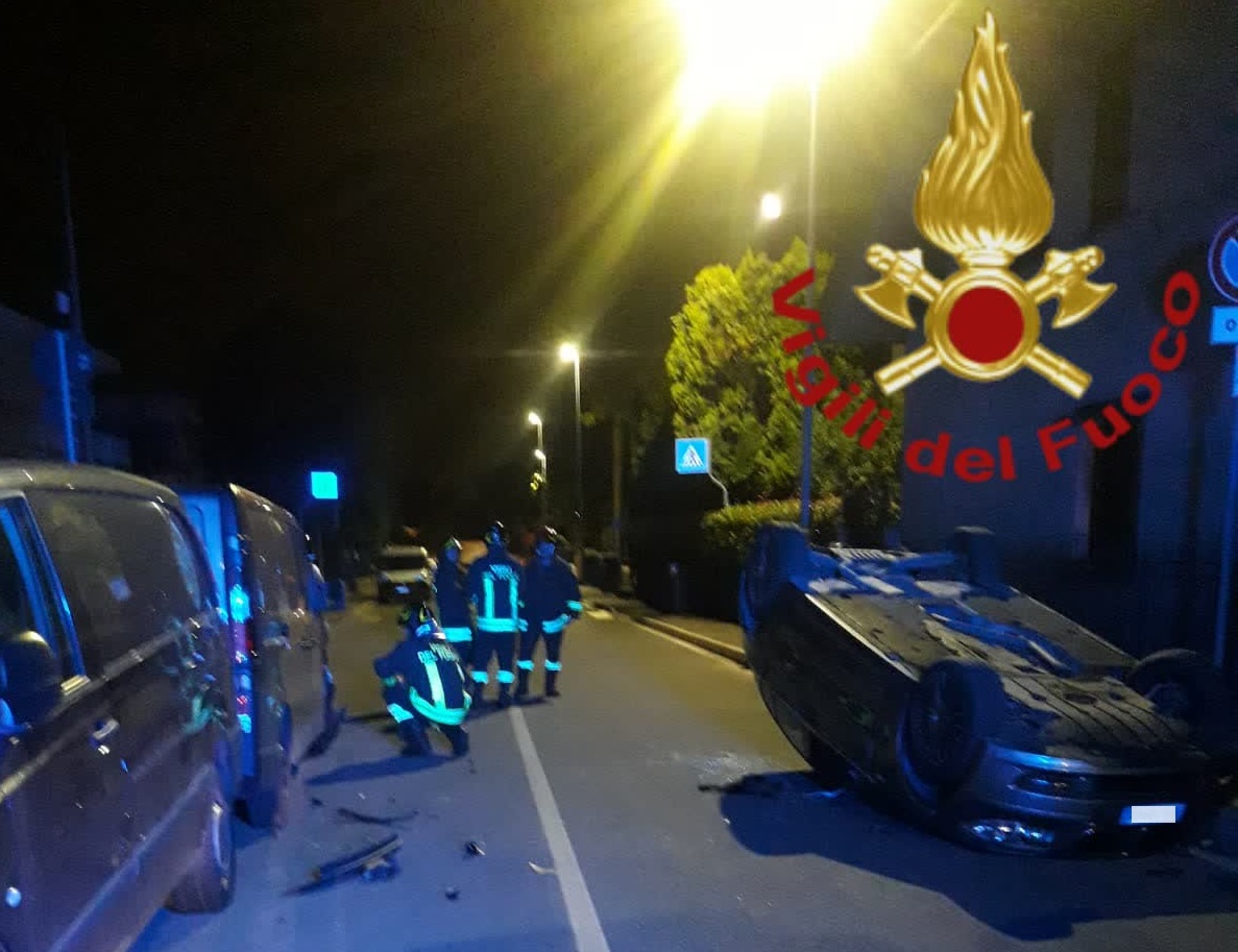 Si ribaltano con l’auto a Mariano: feriti due giovani SIRENE DI NOTTE
