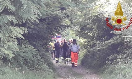 Ciclista ferito nei boschi di Brenna FOTO