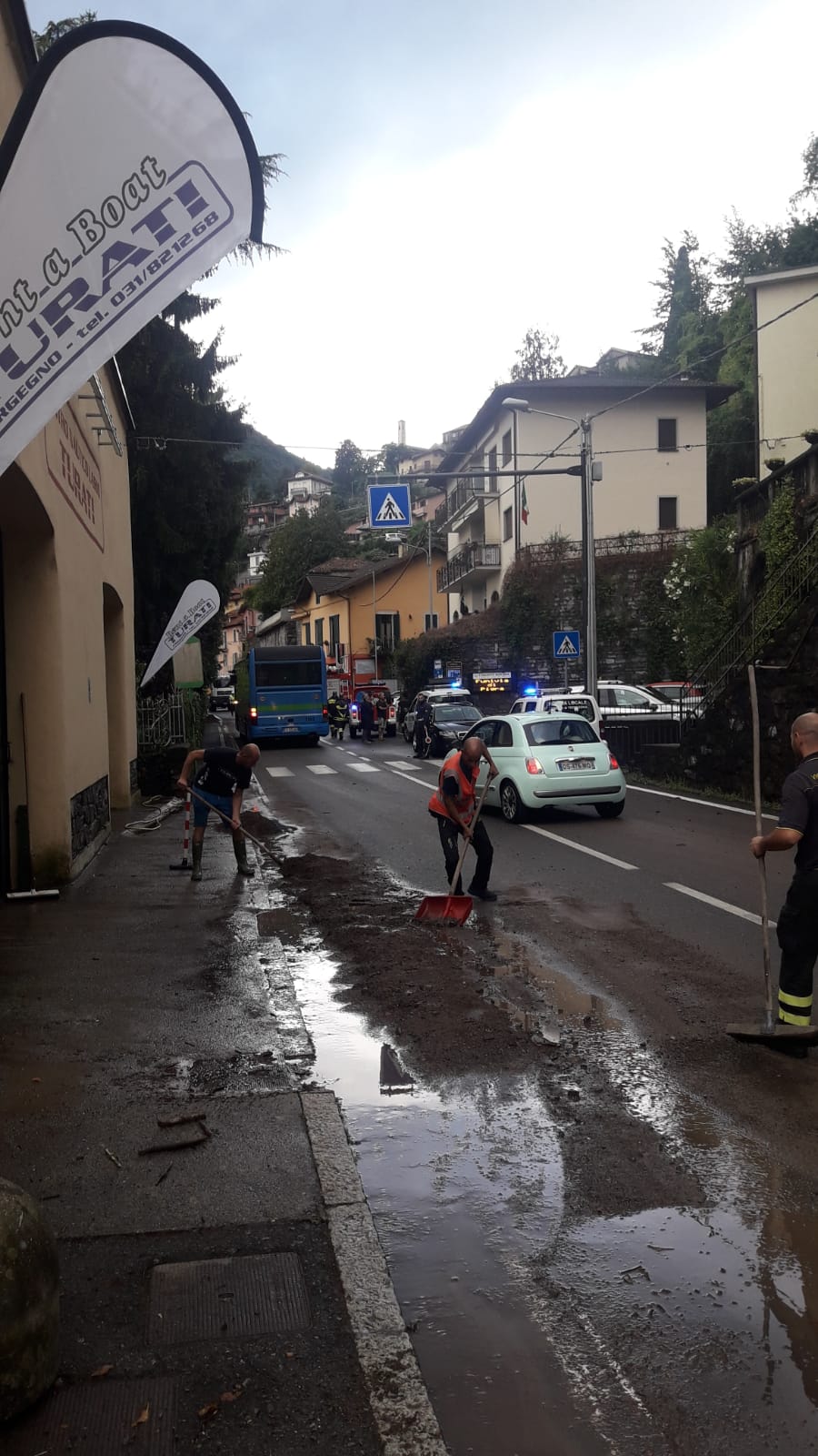 bomba d'acqua, regina allagata, argegno