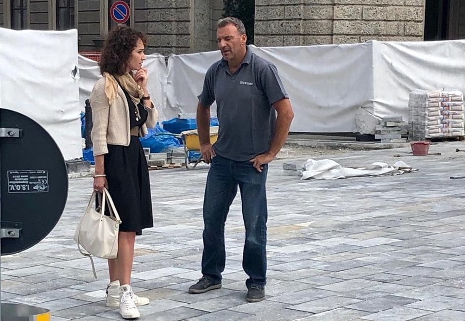 Il sindaco di Cantù in visita al cantiere di Piazza Garibaldi