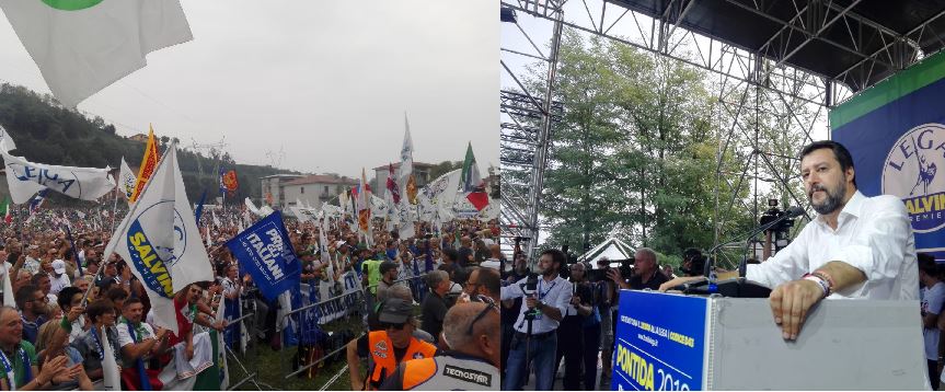 Raduno di Pontida, Salvini: “Questa è l’Italia, una Italia che vincerà” FOTO  E VIDEO