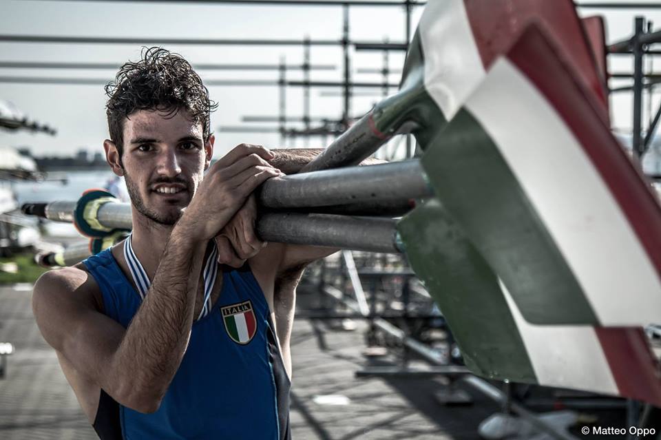 Canottaggio lariano Stefano Oppo alla Orta Lake Challenge 2019