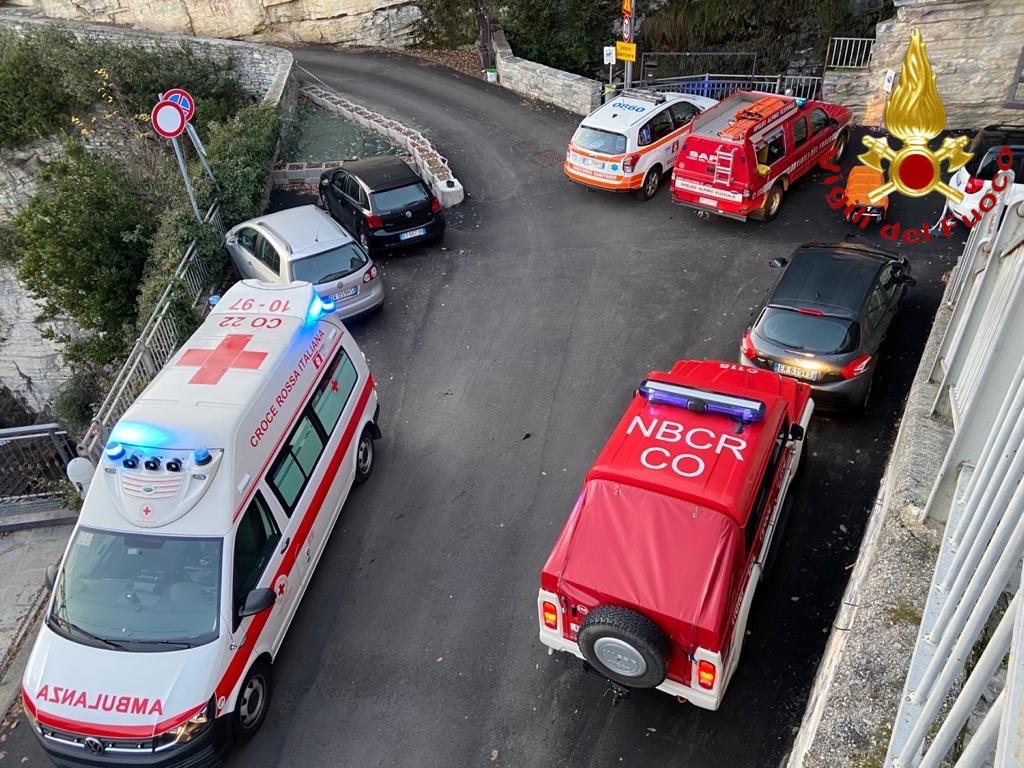 Infortunio a Moltrasio, grave un anziano