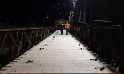 Frana a Cernobbio quasi terminato il ponte bailey FOTO