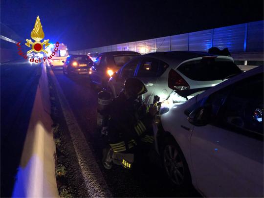 Incidente in A9: tamponamento a catena FOTO
