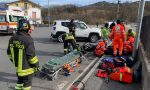 Incidente a Uggiate Trevano scontro tra auto e moto VIDEO e FOTO