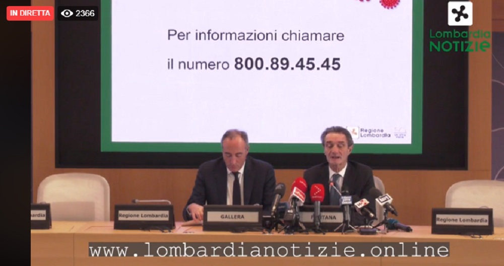 Coronavirus in Lombardia: gli aggiornamenti da Regione DIRETTA VIDEO