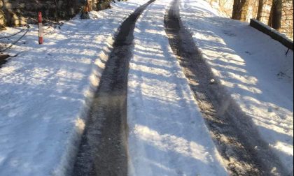 Anche sul monte Bisbino è arrivata la neve: tanti i disagi