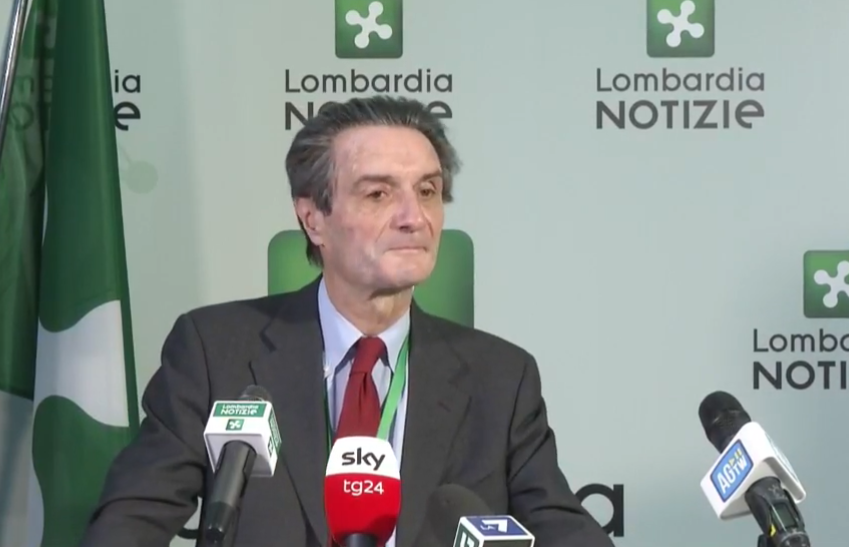 Il presidente Fontana: “Ottimismo per l’ospedale in Fiera. Ringraziamo chi ha donato” VIDEO