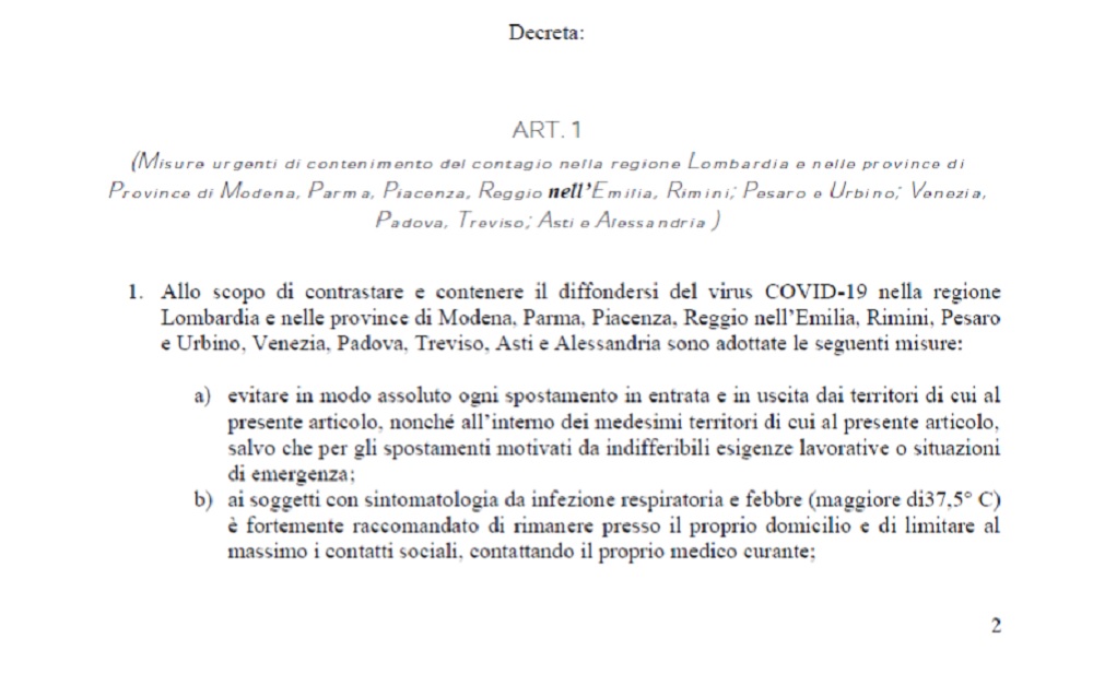 Ipotesi Lombardia zona rossa. Fontana: “Decreto pasticciato” LA BOZZA DEL DOCUMENTO