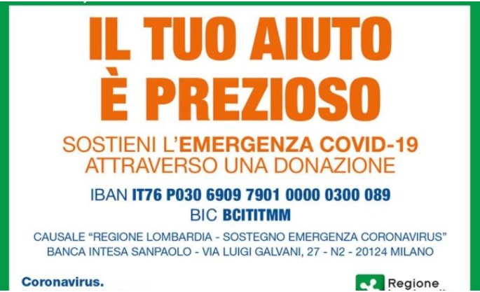 La raccolta fondi lanciata da Regione Lombardia supera di slancio i 40 milioni di euro