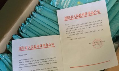 L'amicizia tra Como e Cina si vede nel momento del bisogno: donate da Liyang 2mila mascherine