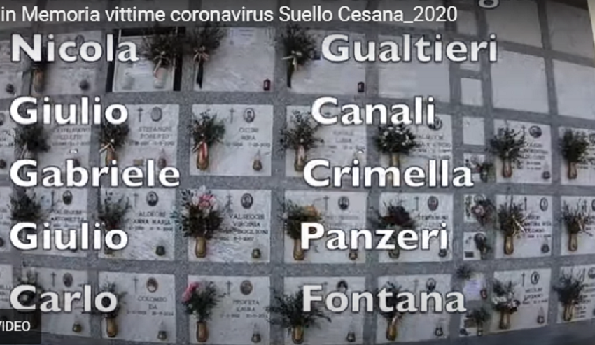 I Comuni lecchesi più colpiti pubblicano un video per le vittime di Covid-19