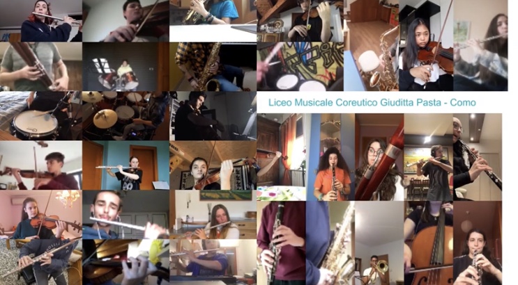 I ragazzi del Liceo Musicale Giuditta Pasta suonano online un brano per i nonni vittime del Covid-19 VIDEO