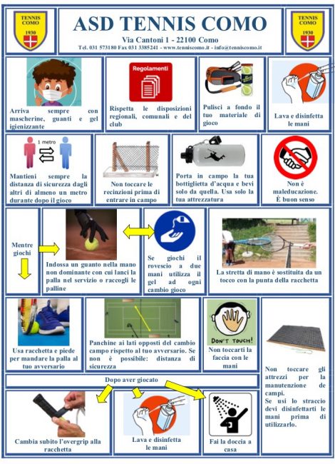 Tennis Como regole di sicurezza