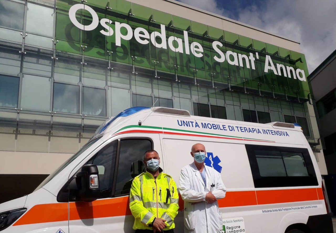 Un’ambulanza-terapia intensiva in dono al Sant’Anna con i fondi raccolti da Fondazione Comasca