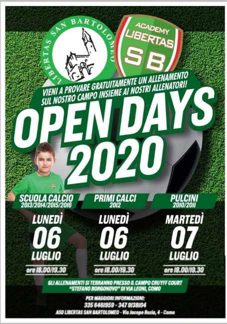 Calcio giovanile Open day